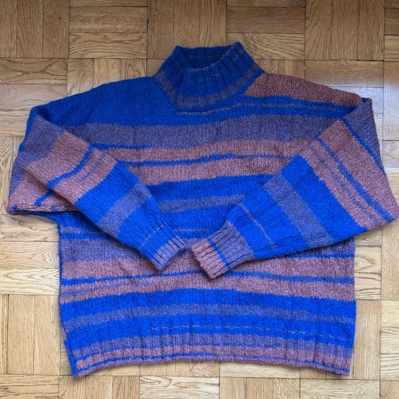 studio fantastique Sweaters - One of a Kind Handmade Knit Wool Stripped Sweater